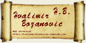 Hvalimir Božanović vizit kartica